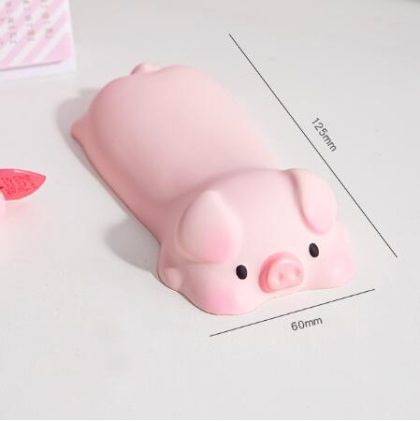 Kawaii Pig Wrist Rest for Mouse Pad – Soft Rubber Ergonomic Hand Support
